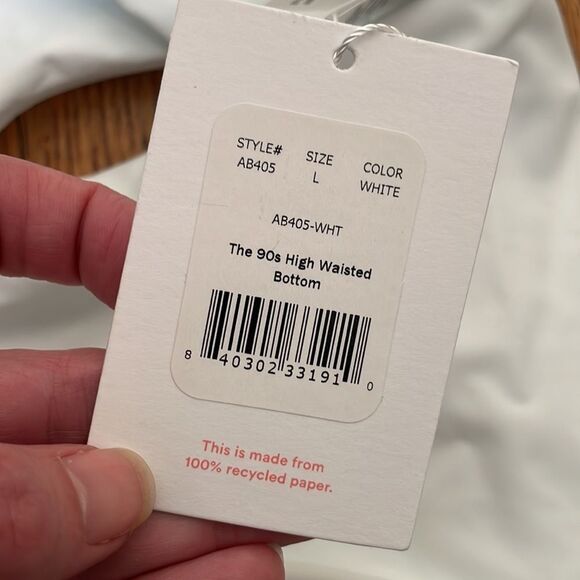 Andie bikini Set Santorini Top 90s High Waisted Bottom White size L NWT - Picture 7 of 14